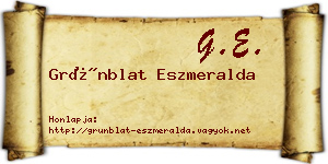 Grünblat Eszmeralda névjegykártya